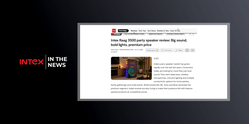 Intex Raag 3500 party speaker review: Big sound, bold lights, premium price - The Times of