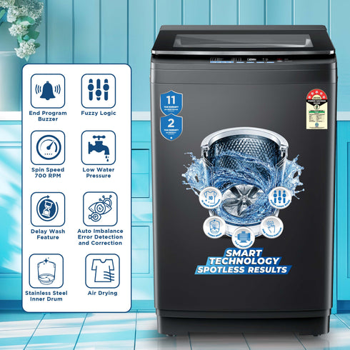 Intex FA10MBGL 10KG Fully Automatic Top Load Washing Machine (Metal Body)