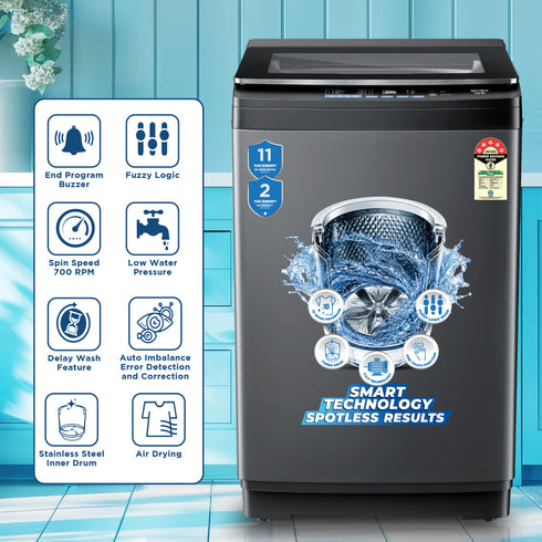 Intex FA10MBGL 10KG Fully Automatic Top Load Washing Machine (Metal Body)