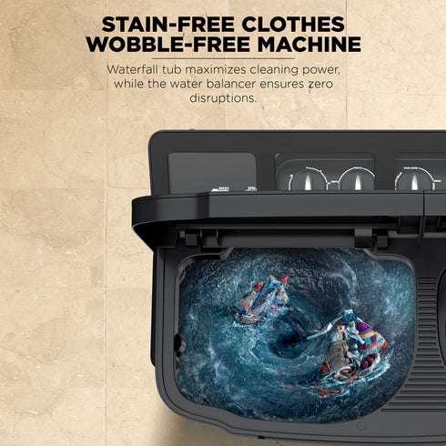 INTEX Ebony Series 9.0 Kg Semi-Automatic Top Load Washing Machine (SA90BKFG)