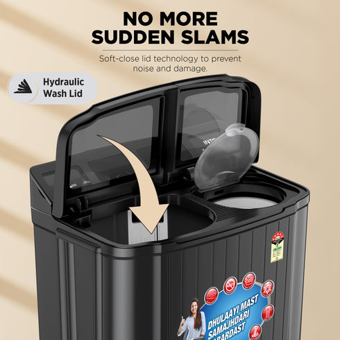 INTEX Ebony Series 9.0 Kg Semi-Automatic Top Load Washing Machine (SA90BKFG)