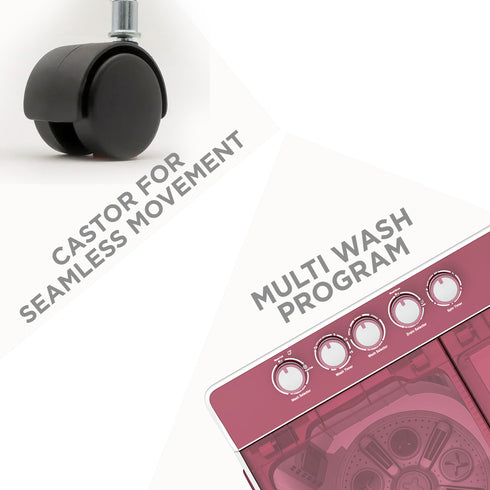 Intex 14 KG Semi-Automatic Washing Machine (Burgundy & White) - SA14BDPT