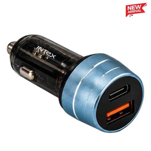 Intex Swift 54W QCPD Car Charger with USB & Type-C Power Delivery