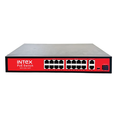 INTEX PoE 16CH Network Switch - 16CH+2G+1SFP