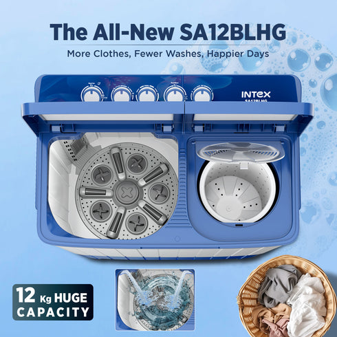 Intex SA12BLHG 12KG Semi-Automatic Washing Machine