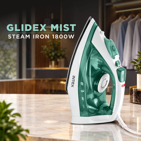 Intex Glidex Mist 1800W Steam Iron with Ceramic Coated Soleplate & Steam Boost