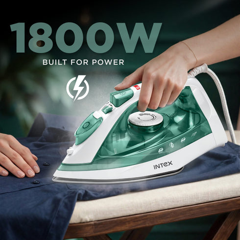Intex Glidex Mist 1800W Steam Iron with Ceramic Coated Soleplate & Steam Boost