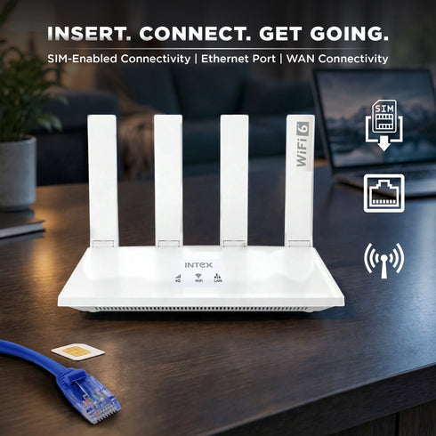 INTEX 4G Wi-Fi Router with Four External Antennas