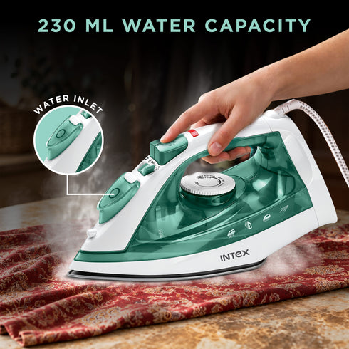 Intex Glidex Mist 1800W Steam Iron with Ceramic Coated Soleplate & Steam Boost