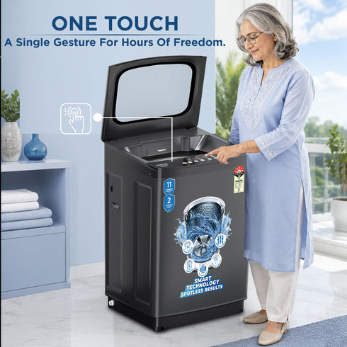 Intex FA80MGGL 8Kg Fully Automatic Top Load Washing Machine - Metal Body
