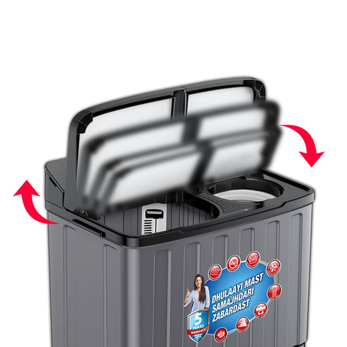 Intex 8 KG Semi-Automatic Washing Machine (Black & Grey) - SA80GBFG