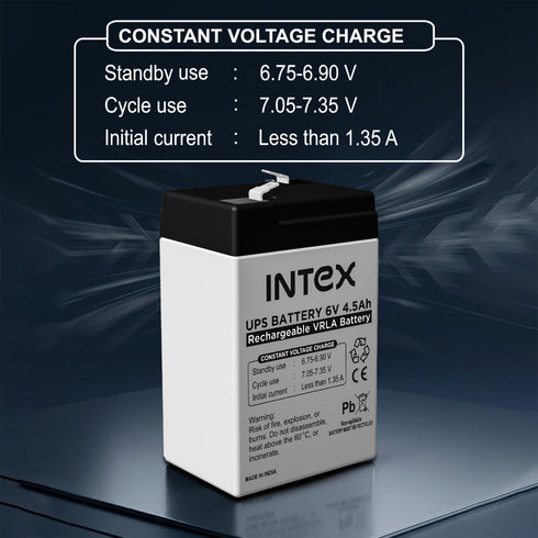 Intex UPS Battery 6V 4.5Ah Rechargeable VRLA Battery