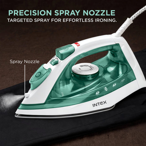 Intex Glidex Mist 1800W Steam Iron with Ceramic Coated Soleplate & Steam Boost