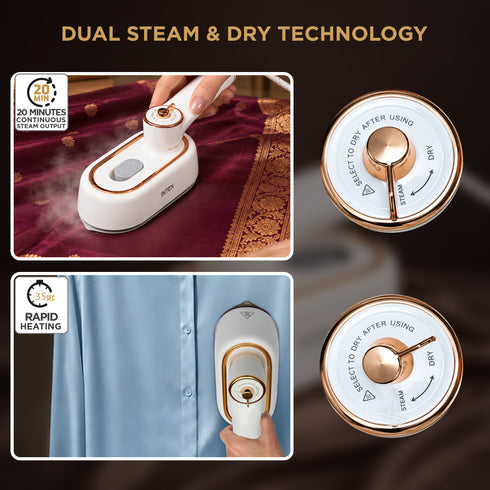 Intex Glidex Elite 2-in-1 Portable Iron & Steamer with Non-Stick Soleplate