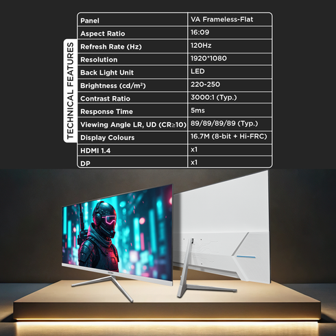INTEX 27 Inch Full HD Flat Frameless Monitor