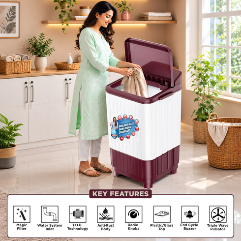 Intex WS90BWGL 9 Kg Semi Automatic Top Load Washing Machine