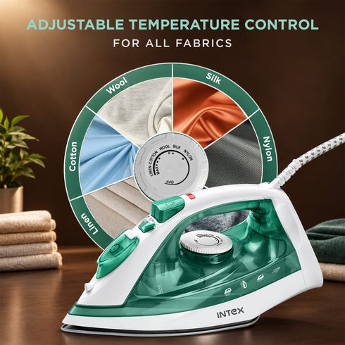 Intex Glidex Mist 1800W Steam Iron with Ceramic Coated Soleplate & Steam Boost