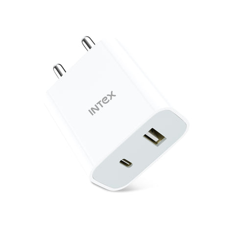Intex Bolt Quick 25W QCPD Fast Charger with Dual Port - White