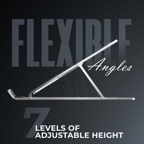 Intex Laptop Stand | 7 Adjustable Height Levels (Metal & Silicone)