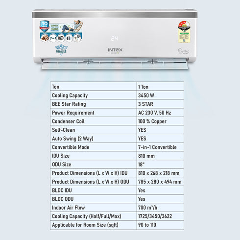 Intex SRAC123i 1 Ton 3-Star Inverter Split AC