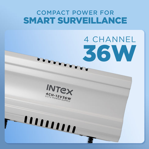 Intex 4-Channel 36W CCTV Power Supply Adapter (12V)