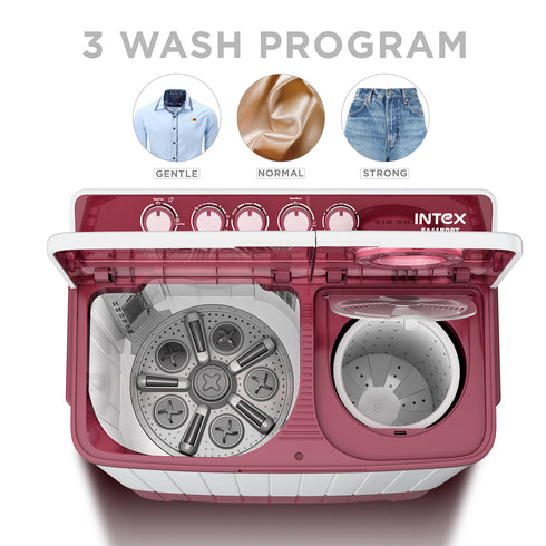 Intex 11 KG Semi-Automatic Washing Machine (Burgundy & White) - SA11BDPT