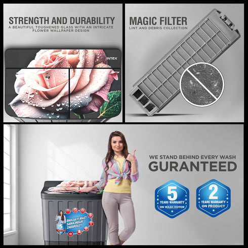 Intex 8.5 KG Semi-Automatic Washing Machine - SA85BGFG
