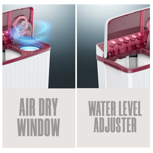 Intex 11 KG Semi-Automatic Washing Machine (Burgundy & White) - SA11BDPT