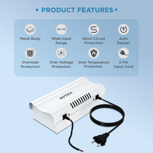 Intex 8-Channel 60W CCTV Power Supply Adapter (12V)