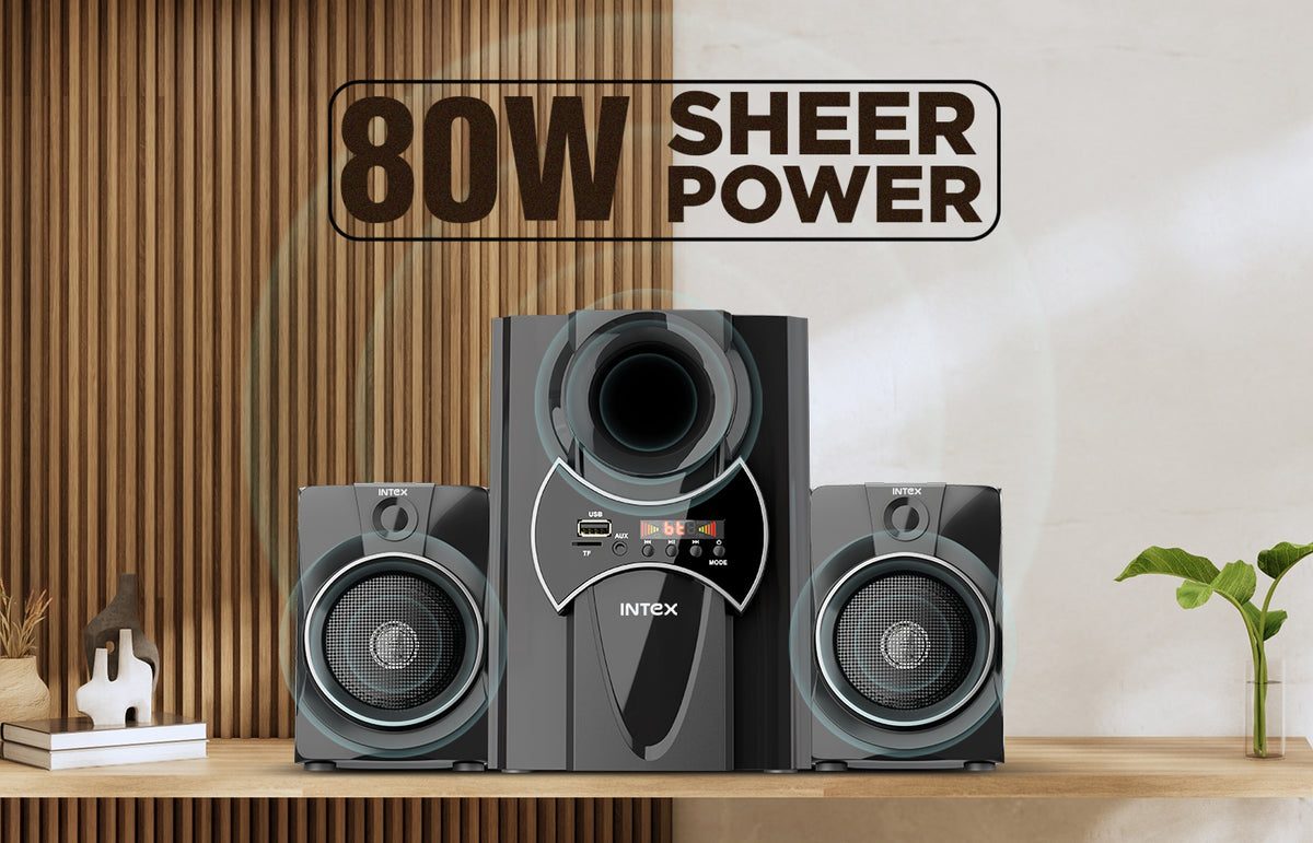 Intex 2100w shop 2.1 speakers