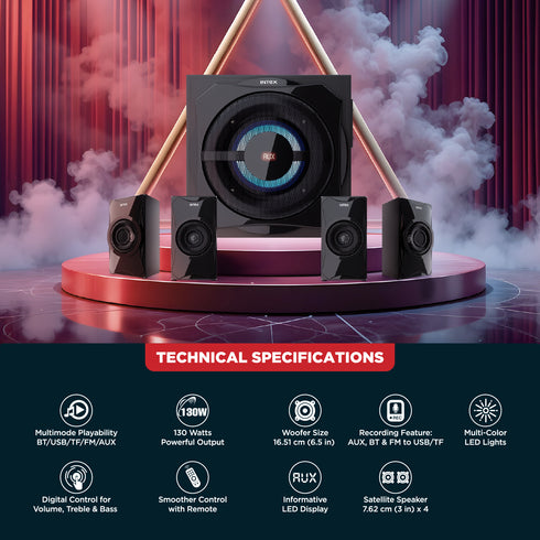 Intex Roar 1300 Multimedia Speaker System with Bluetooth