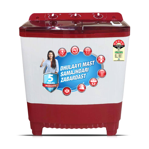 SA75RDPT | 7.5 KG Semi-Automatic Washing Machine (Red & White | Grey & White)
