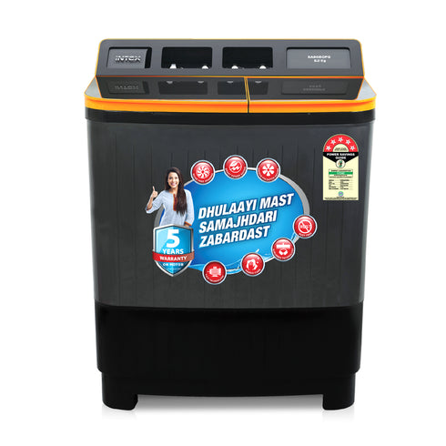 SA80BOFG | 8 KG Semi-Automatic Washing Machine (Black & Orange)