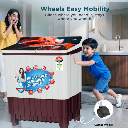 Intex 8 Kg Semi-Automatic Washing Machine (SA80BGFG / SA80MWFG)