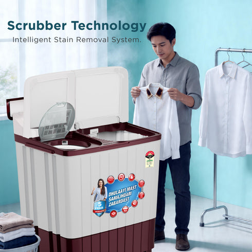 Intex 8 Kg Semi-Automatic Washing Machine (SA80BGFG / SA80MWFG)