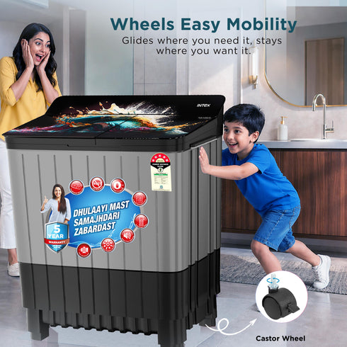 Intex 8 Kg Semi-Automatic Washing Machine (SA80BGFG / SA80MWFG)