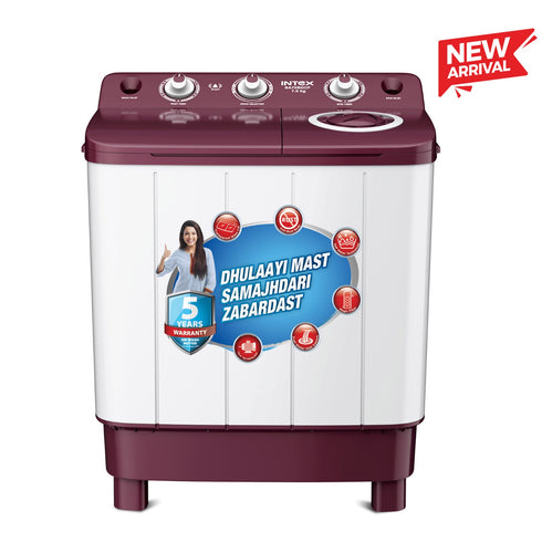 Intex 7 Kg Semi-Automatic Washing Machine Burgundy & White - SA70BDOP