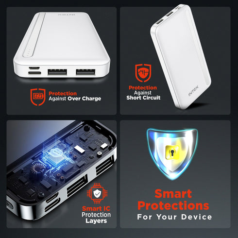 Intex Ultra 10000mAh Power Bank Creamy White