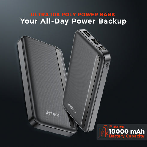 Intex Ultra 10000mAh Power Bank Coal Black