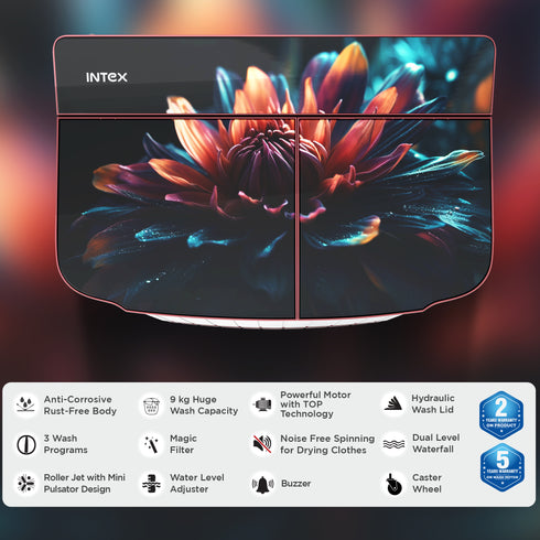 Intex 9 Kg Semi-Automatic Washing Machine SA90RDFG1