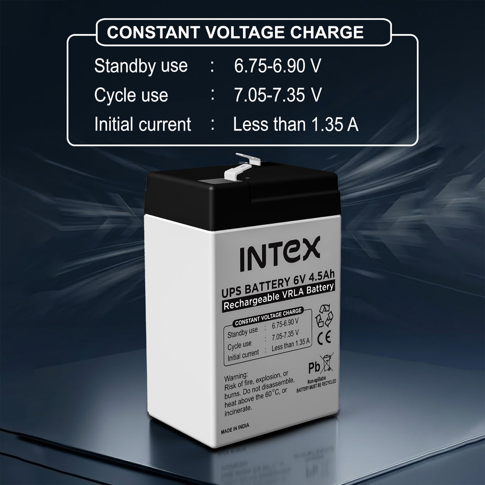 Intex UPS Battery 6V 4.5Ah Rechargeable VRLA Battery | AGM Sealed Lead ...