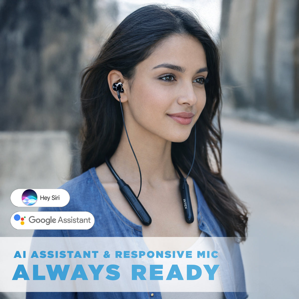 Intex NeckPro Music Wireless Neckband Earphones | Bluetooth 5.0 | Deep ...
