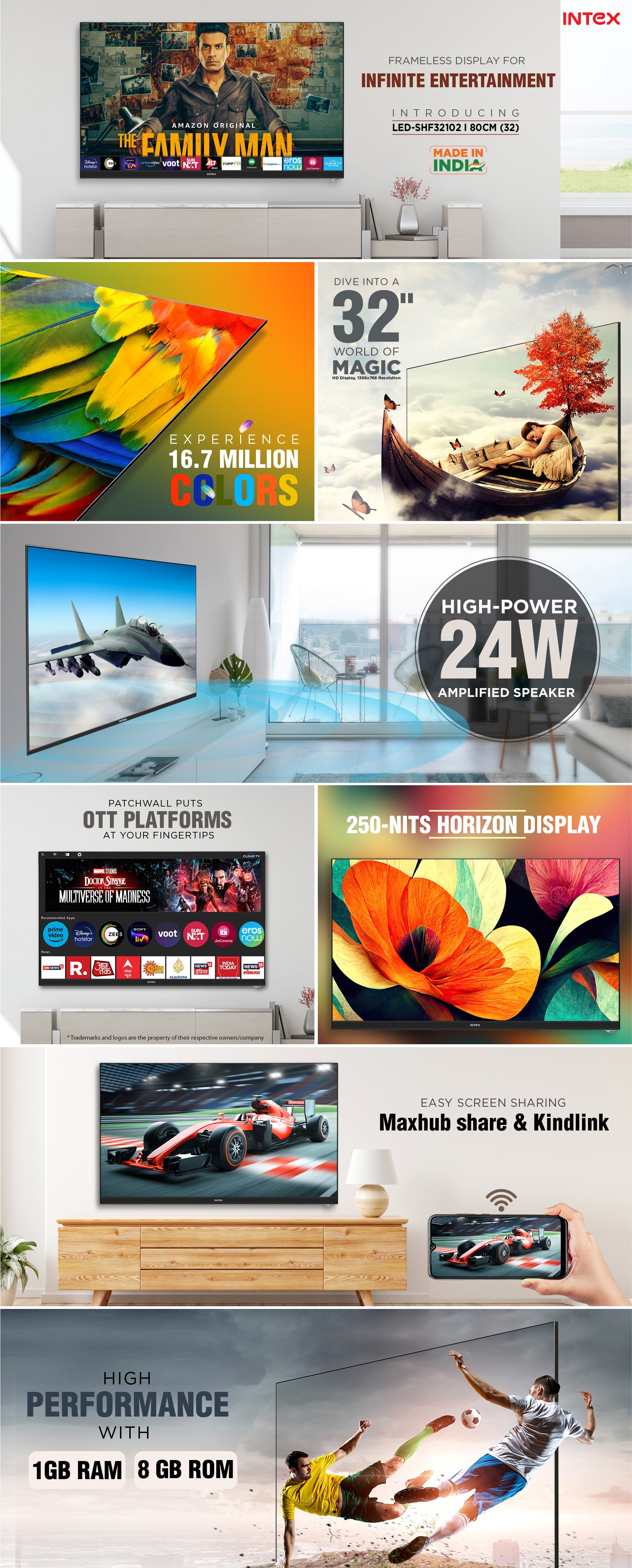 Buy Intex 32 Inch HD Smart LED TV Online - LED-SHF32102, – Intex ...