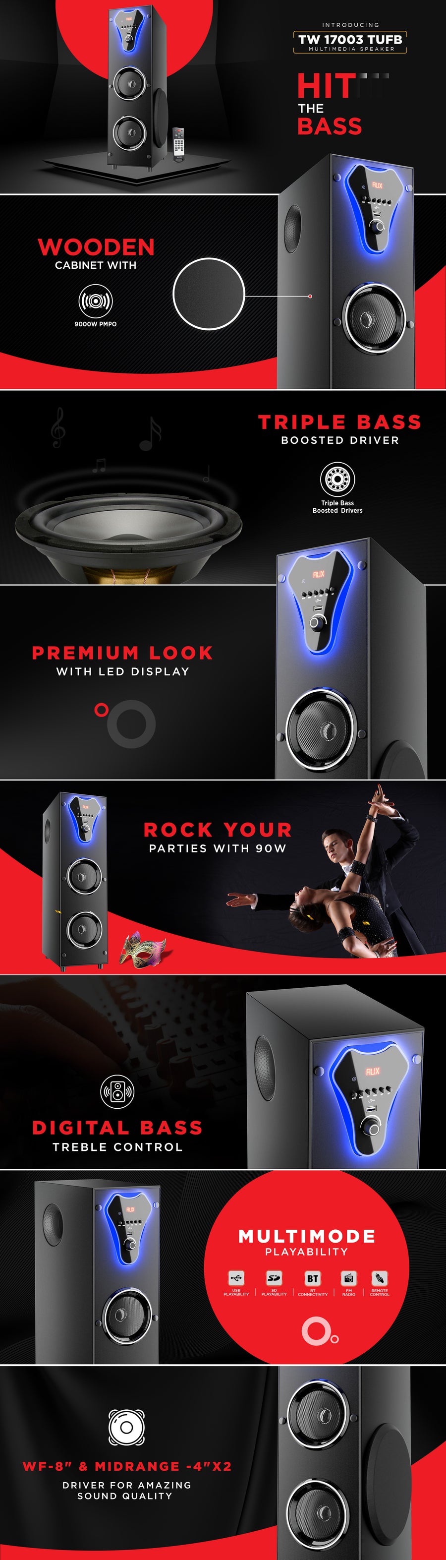 Best Tower Speaker Under 10000 Intex TW 17003 Tower Speaker Intex