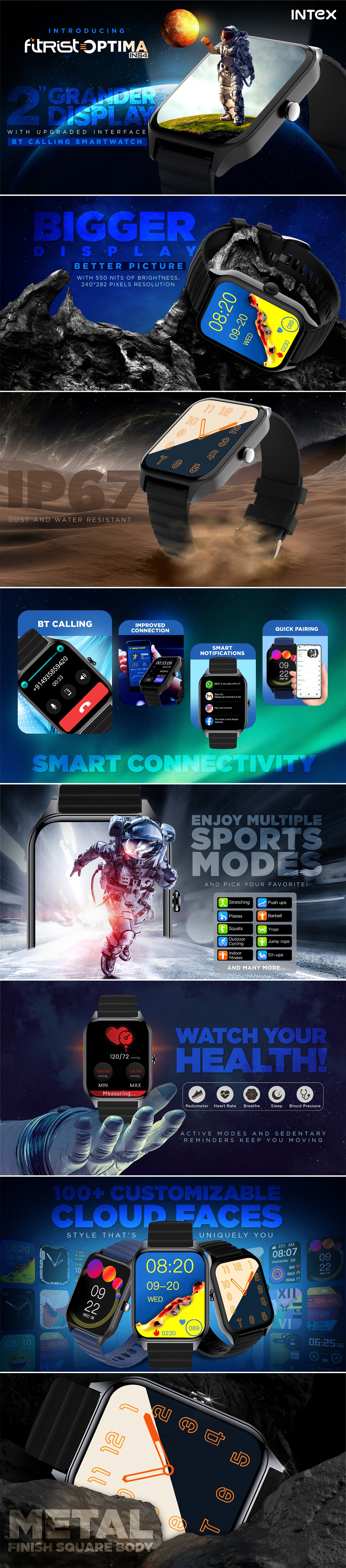 Intex FitRist Optima Calling Smart Watch