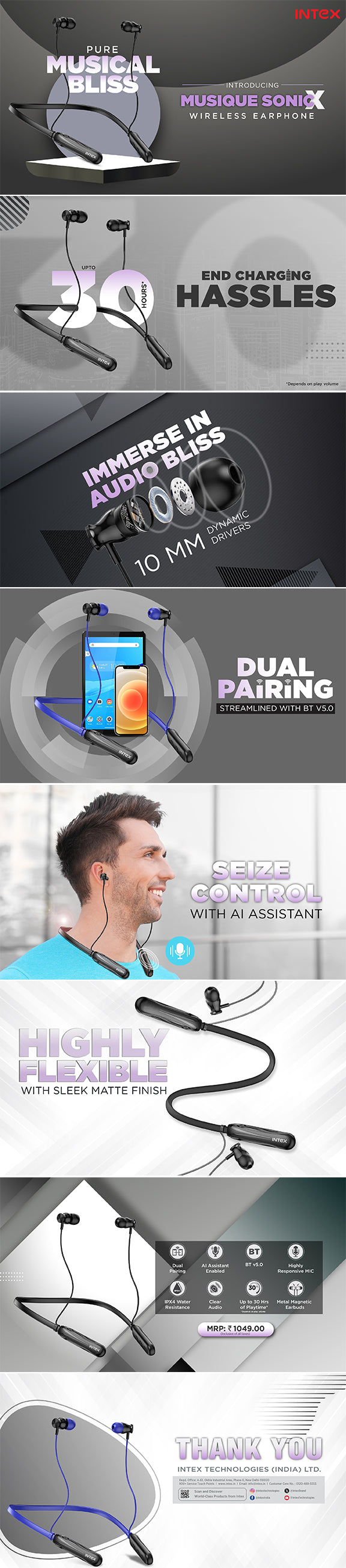 Intex Musique Sonic X Wireless Neckband