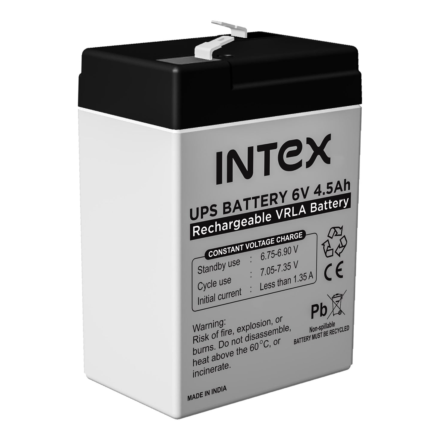 Intex UPS Battery 6V 4.5Ah Rechargeable VRLA Battery | AGM Sealed Lead ...