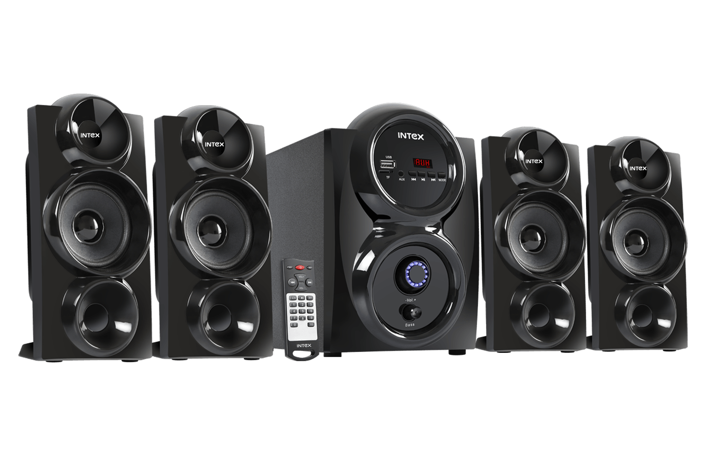 Intex home deals theatre full bass